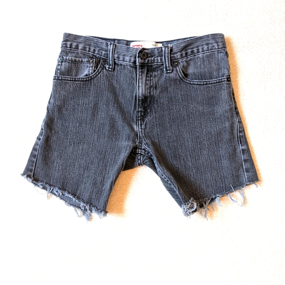 Levi's 511 slim fit cut off gray jean shorts
